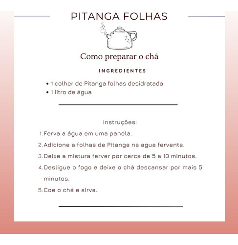 Kit-20 Chás Pitanga Folhas Original Eugenia Uniflora