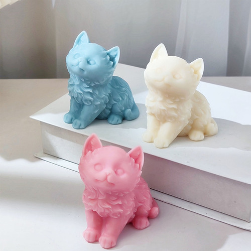Molde De Silicona Para Velas Con Forma De Gato Para Decoraci