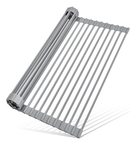 Escurridor Platos Enrollable Plegable Antideslizante Gris 44