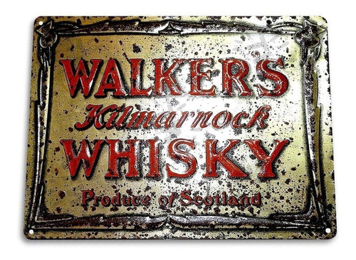 Rotulo Cuadro De Bar Walkers Kilmarnock Whisky 27x20cm Lp