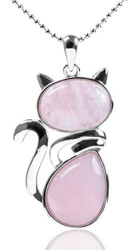 Collar Cuarzo Rosa Gato + Estuche Dayoshop