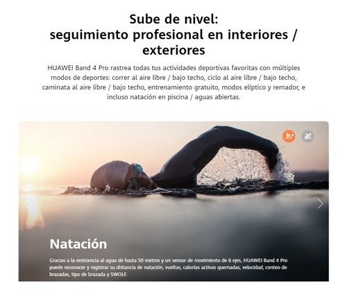 Imagen 5 de 10 de Smartband Huawei Band 4 Pro Reloj Inteligente Gps Natacion