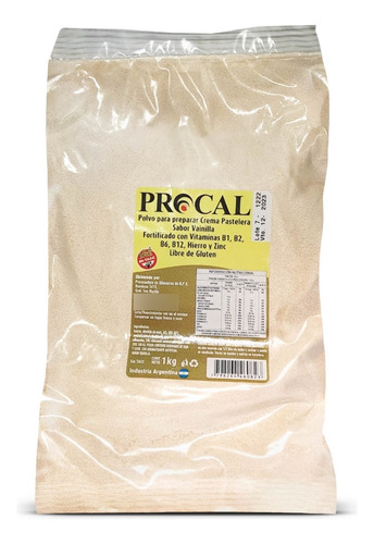 Polvo Para Preparar Crema Pastelera Sin Tacc Fortificada 1kg