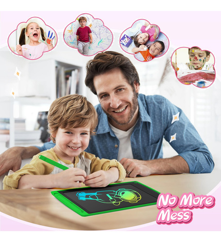 Paquete De 3 Tabletas Lcd De Escritura Coloridas Para Niños Verde, Azul, Rosado, (blue+green+pink)