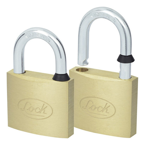 Juego 2 Candados Latón Gancho Corto 40mm Llave Estándar Lock