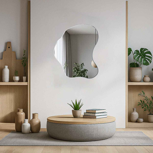 Espelho Orgânico Médio Decorativo Lapidado Banheiro St3219
