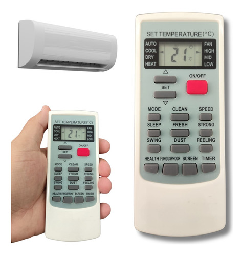 Controle Ar Condicionado Compatível Elgin Ecoplus Ykr-h/002e