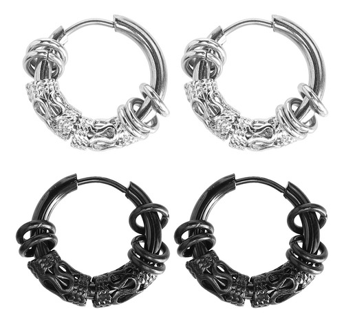 Pendientes Helix Con Forma De Dragón Rock Roll, 2 Pares