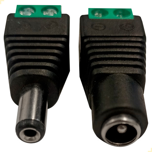 Conector Plug Par P4 Femea Macho Borne P Cftv Camera - 10un