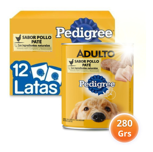 Pedigree Alimento Húmedo - Perro Adulto Paté Pollo Pack X12
