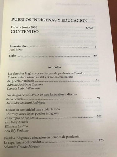 Pueblos Indigenas Y Educacion N° 67 , Luis Enrique Lopez