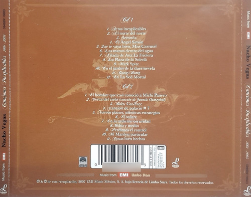 Nacho Vegas Canciones Inexplicables 2001 - 2005 ( 2 Cds ) Edición Limitada (Usado)