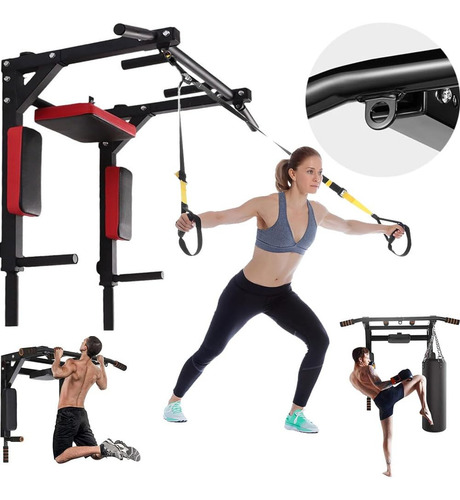 Barra Dominadas Ejercicios Multifuncional Pared Gym 8 En 1