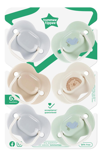 Chupete, 0-6 Meses, Bolsa Simétrica, Libre De Bpa,
