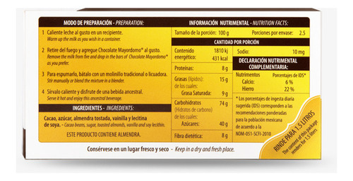 Chocolate Mayordomo Amargo Vainilla 250g