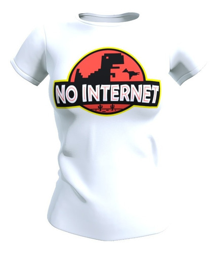 Polera Mujer Diseño No Internet, Dinosaurio, Poliester 