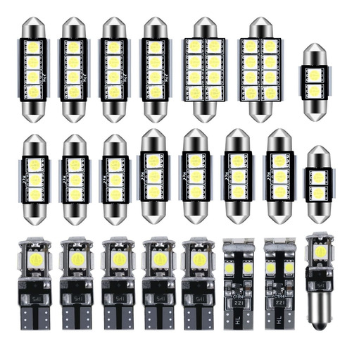 Kit Luz Interior Led 23 T10 Para Automovil Bombilla Cupula 8