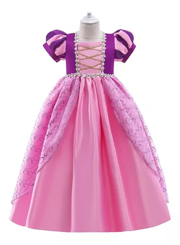 Fantasia Vestido Luxo Infantil Princesa Sofia / Rapunzel C/ Tiara