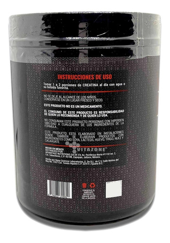 Imagen 5 de 5 de Creatina 1 Kg 200 Servicios Micronizada Advance Nut