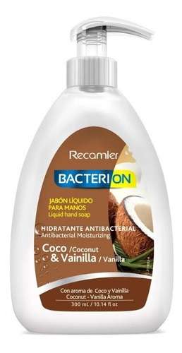 Jabon Líquido Bacterion Antibacterial Vainilla Y Coco 300ml
