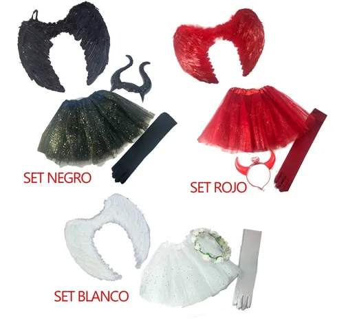 comprar Set Halloween Alas Con Plumas X1  Cotillon Sergio Once