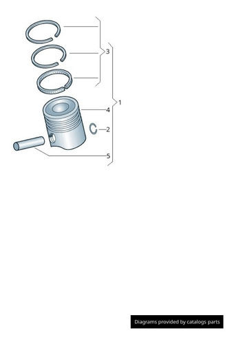 Kit 4 Piston Anillos Vw Caddy Polo 1.2 Tsi 2009-2015 @