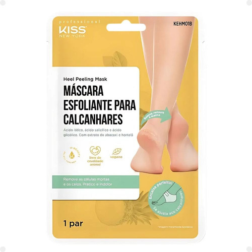 Kiss New York Máscara Esfoliante Para Calcanhares Kehm01b