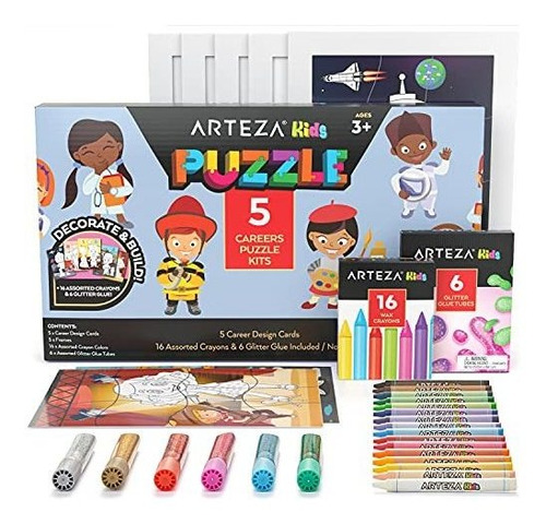 Kit De Rompecabezas Para Colorear Para Niños Con Crayones