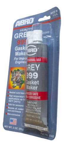 Silicon Abro 999 Grey Gasket Maker, 3oz. (85gr.)