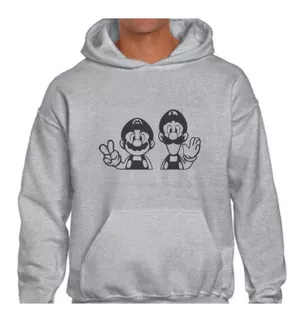 Buzo Gris Hoddie Canguro Hombre Mujer Niño Unisex Tematico