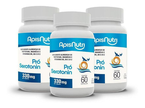 Kit 3 - Pró Serotonin (triptofano) 60 Caps - Apisnutri