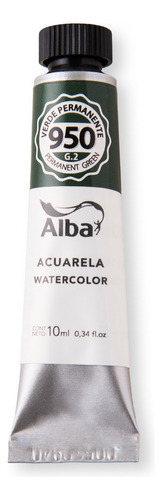 Acuarela Alba 10ml.verde Permanente 950