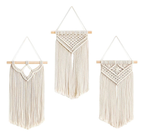 Colgante Pared Macrame 3 Tapiz Tejido Bohemio X