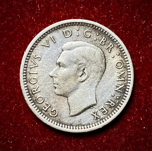 Moneda 3 Peniques Inglaterra 1941 Km 848 Plata 0.500 Jorge 6 (Usado)