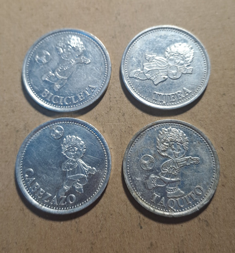 Fichas Dieguito Maradona Georgalos X 4 . Cabezazo, Bicicleta (Usado)