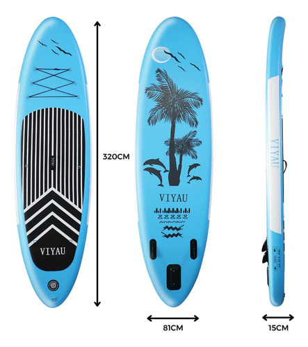 Tabla Stand Up Paddle Board Viyau Inflable Celeste