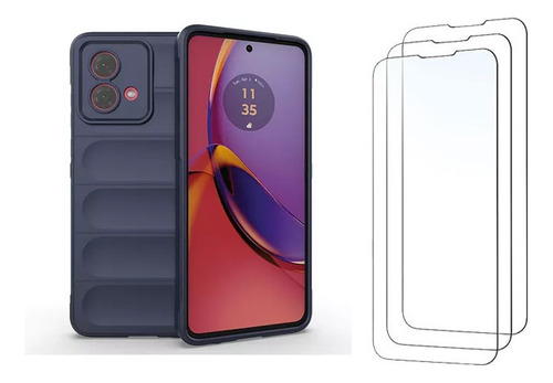 Funda De Silicona Anticaída Para Motorola Moto G84+3film-d