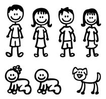Comprar Calcos Para Autos Familia 7 Integrantes Stickers Vinilo
