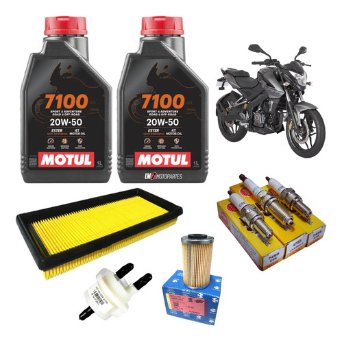 Kit Servicio Afinación Pulsar Ns200 Motul Sintetico