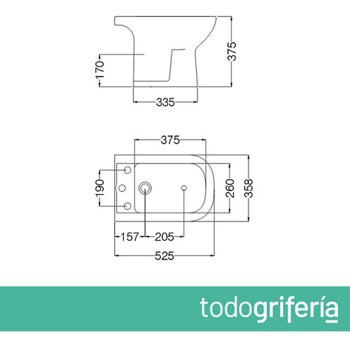 Juego Sanitario Ferrum Bari Inodoro Tapa Asiento Bidet 3a