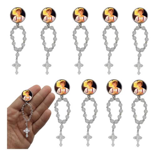 10 Mini Terço Medalha São Tarcisio Catolica Lembrancinha Cor São Tarcisio Mod 2