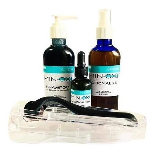 Kit Alfa Derma Para Cabello Y Barba Minoxi Con Dermaroller
