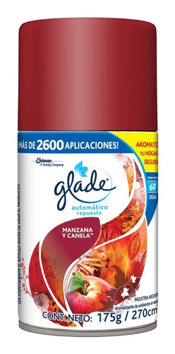 Repuesto Aromatizador Glade Automático Manzana Y Canela X 12