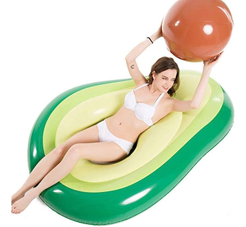 Jasonwell Flotador Inflable De Aguacate Para Piscina Con Bol