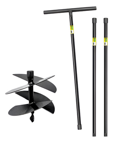 Cavadeira Trado 25cm 4 Facas + 3 Extensores De 1 Metro 3/4