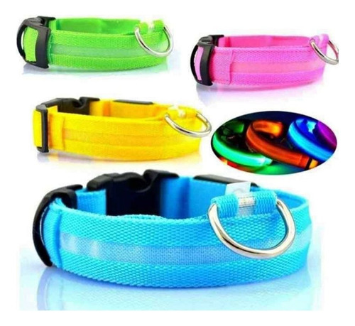 Collar Luminoso Para Mascotas Luz Led Colores