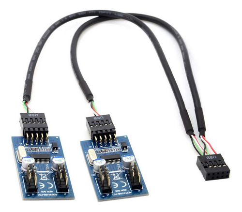 Interno 9-pin Usb 2.0 Divisor 1 Macho 4 Hembra Placa Base Pc