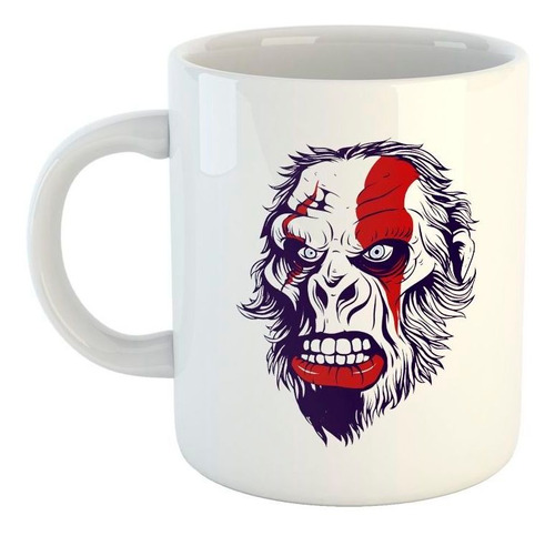 Taza De Ceramica Mono Enojado Cara Pintada Art