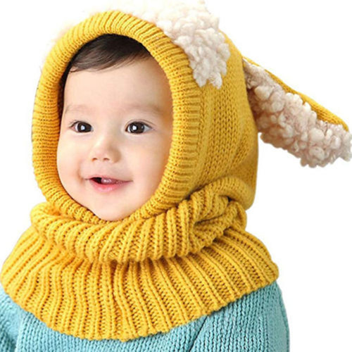 Gorro Con Capucha, Bufanda De Invierno, Piel De Conejo, Teji