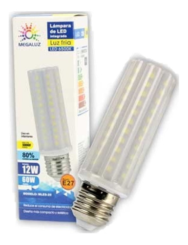 Foco Led Diseño Tubular Consumo 12w Interiores Luz Fria C4s